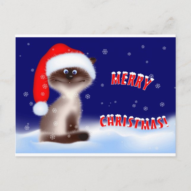 Christmas Kitty Holiday Postcard (Front)