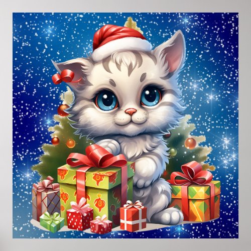 Christmas Kitty Poster