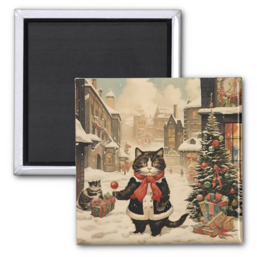 Christmas Kitty Snowy Day Magnet