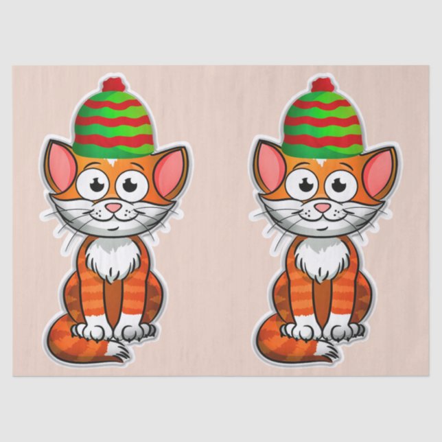 christmas kitty tissue paper (Front)