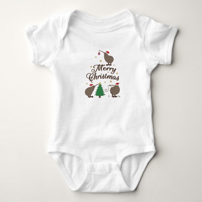 Christmas Kiwi Baby Bodysuit (Front)