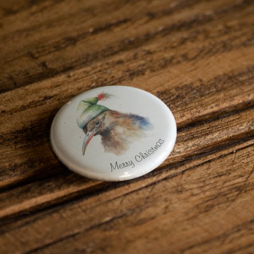 Christmas Kiwi Bird customizable Button