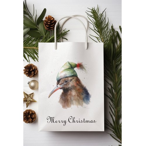 Christmas Kiwi Bird customizable Medium Gift Bag