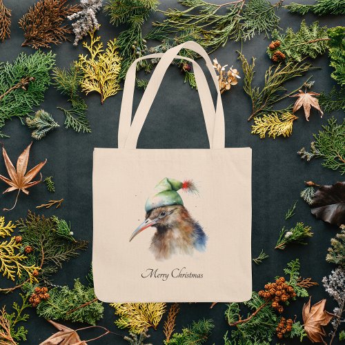 Christmas Kiwi Bird customizable Tote Bag