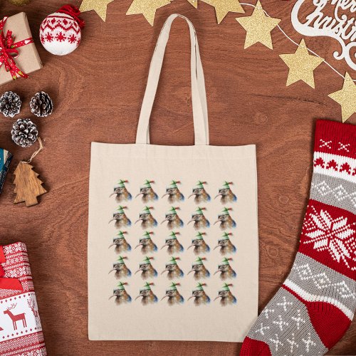 Christmas Kiwi Bird Tote Bag