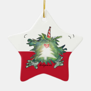 Christmas Kiwi Cartoon Star Ornament