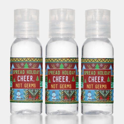 Christmas Knit Pattern Holiday Cheer Personalized Hand Sanitizer