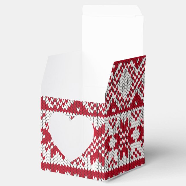 Christmas knitted pattern favor boxes (Opened)