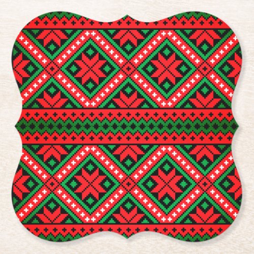 Christmas Knitted  Pattern  Paper Coaster