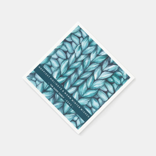 Christmas Knitted Personalized Napkins (Corner)