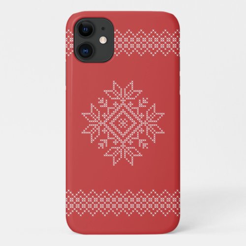 Christmas knitted snowflake art seasonal  iPhone 11 case