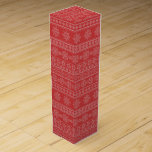 Christmas knitting nordic red white xmas snow wine box<br><div class="desc">Christmas holidays design,  red white xmas,  scandinavian embroidery snowflake,  ugly sweater knitwear nordic pattern</div>
