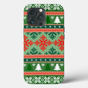 Christmas Knitting Pattern iPhone 13 Pro Case