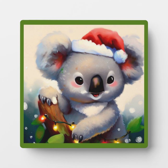 Christmas Koala 2 Plaque (Front)