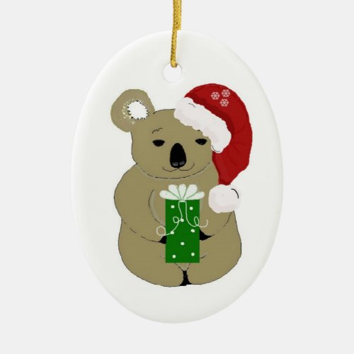 Christmas Koala Bear Ceramic Ornament