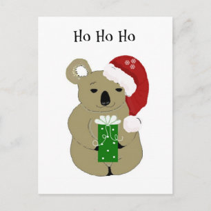 Christmas Koala Bear Holiday Postcard
