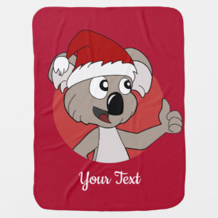 Christmas koala cartoon baby blanket