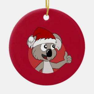 Christmas koala cartoon ceramic ornament