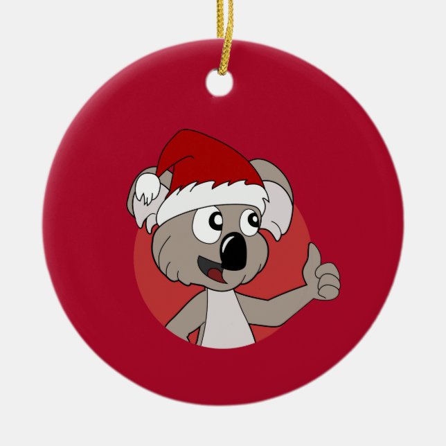 Christmas koala cartoon  ceramic ornament (Front)