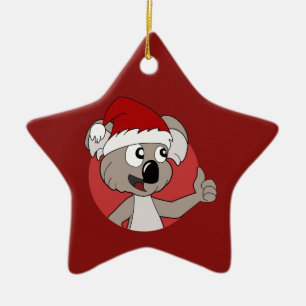 Christmas koala cartoon ceramic ornament