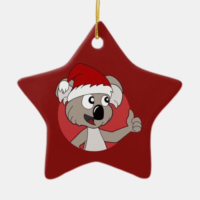 Christmas koala cartoon ceramic ornament (Front)