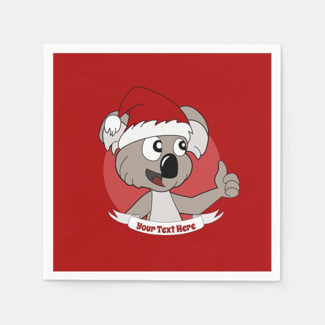 Christmas  koala cartoon  napkins (Front)