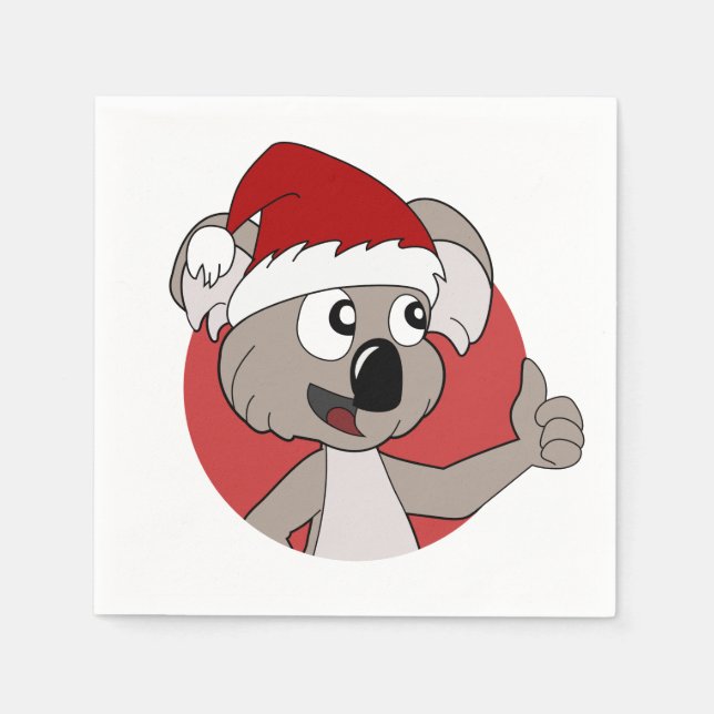 Christmas koala cartoon napkins (Front)