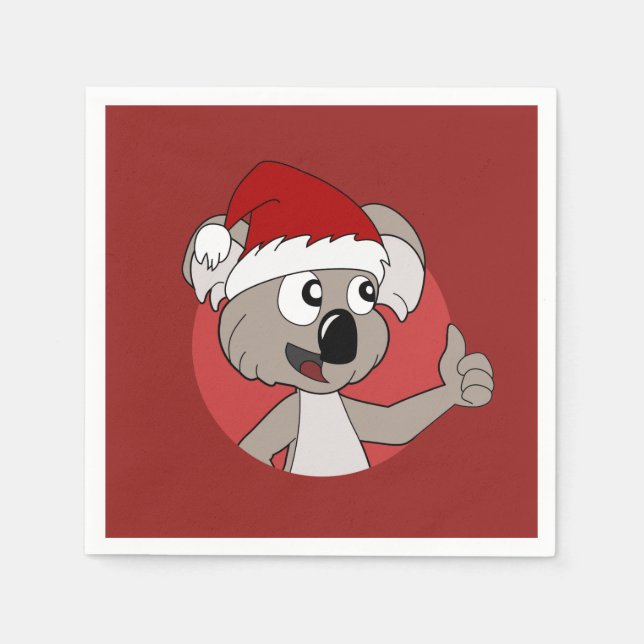 Christmas koala cartoon  napkins (Front)