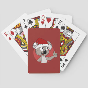 Christmas koala cartoon poker cards
