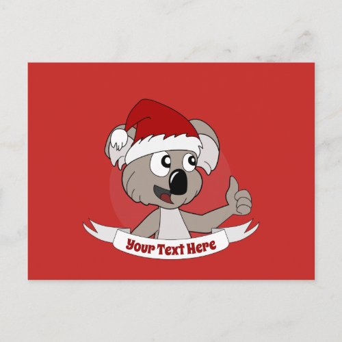 Christmas koala cartoon postcard