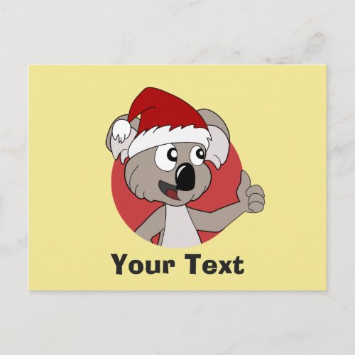 Christmas koala cartoon postcard