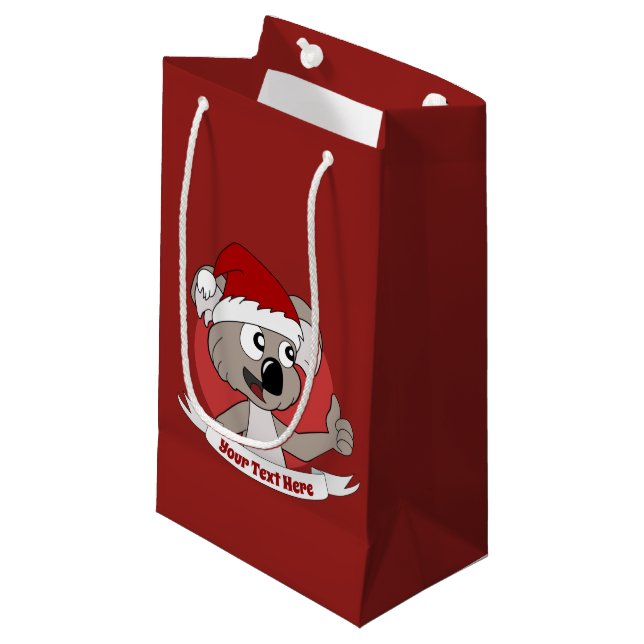 Christmas  koala cartoon  small gift bag (Front Angled)