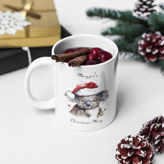 Christmas Koala, customizable Two-Tone Coffee Mug (Creator Uploaded)