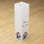 Christmas Koala, customizable Wine Box<br><div class="desc">watercolor painting of a koala with a red winter hat in christmas style</div>