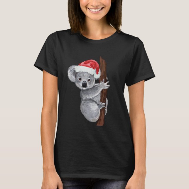 Christmas Koala in Santa hats Cute Koala for Girls T-Shirt (Front)