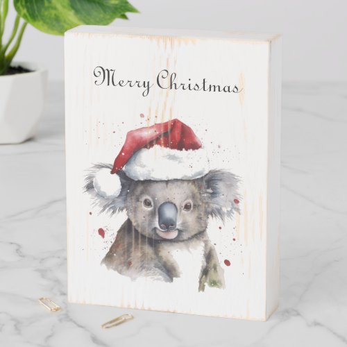 Christmas Koala Wooden Box Sign