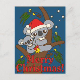 Christmas Koalas Holiday Postcard