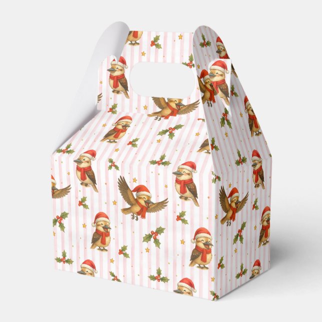 Christmas Kookaburra Watercolour Favor Boxes (Front Side)