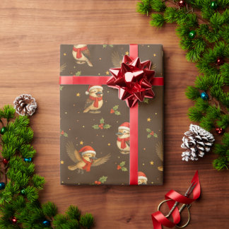 Christmas Kookaburra Watercolour Wrapping Paper