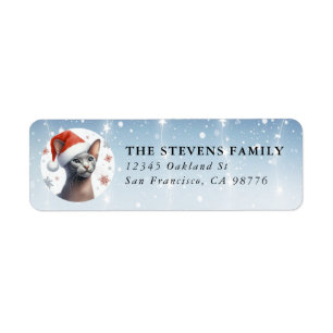 Christmas Korat Cat Return Labels