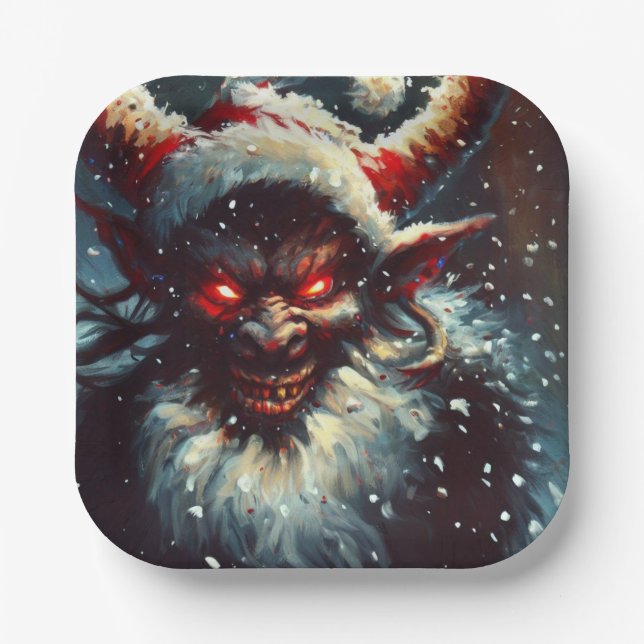 Christmas Krampus 1 Paper Plates (Front)