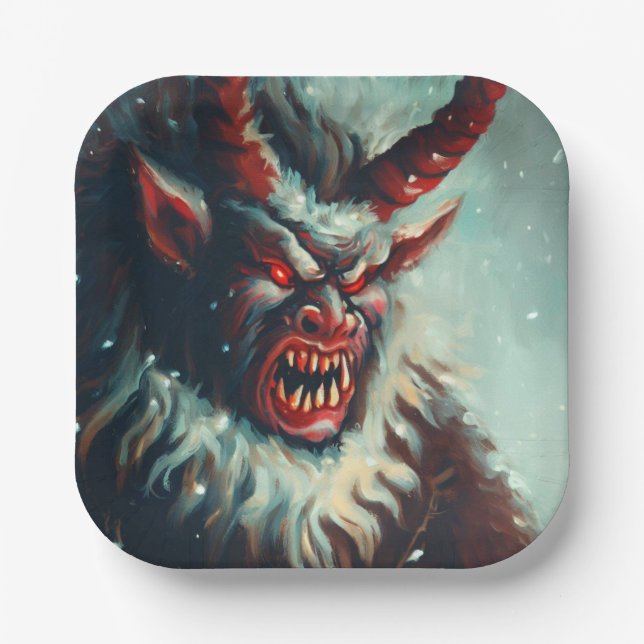 Christmas Krampus 3 Paper Plates (Front)