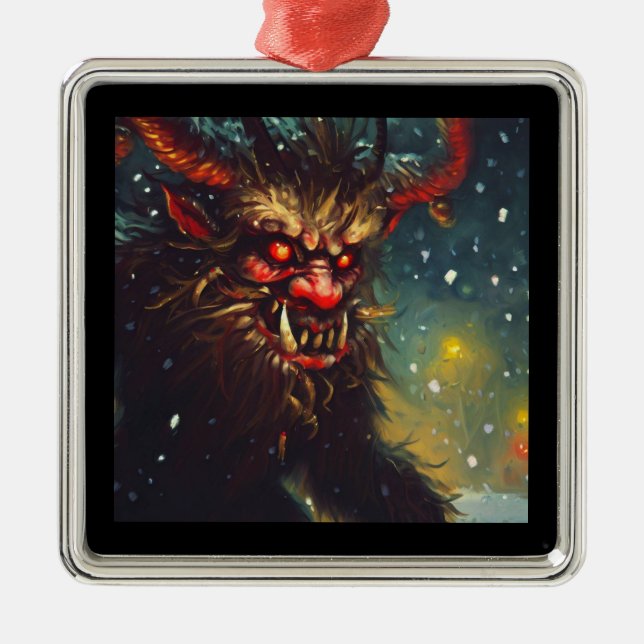 Christmas Krampus 4 Metal Ornament (Front)