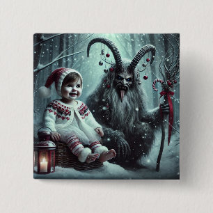 Christmas Krampus Button