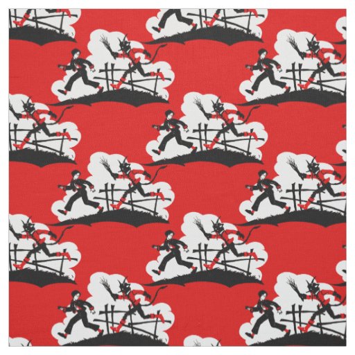 christmas krampus fabric