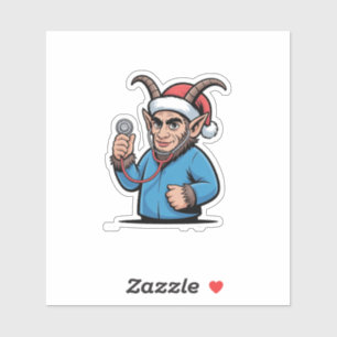 Christmas Krampus Nursing Scrubs Nurse  Sticker