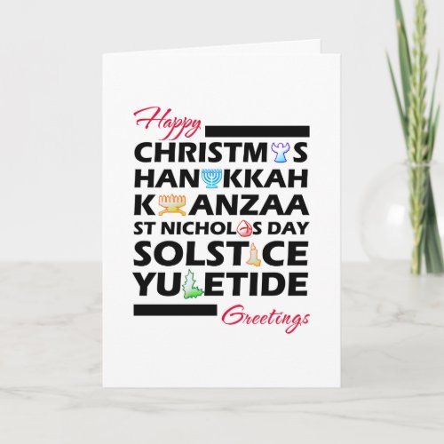 Christmas Kwanzaa Hanukkah Solstice Yuletide  Card
