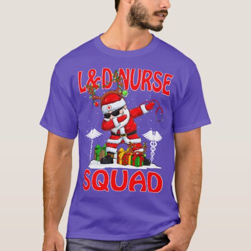 Christmas L And D Nurse Squad Reindeer Pajama Dabi T_Shirt