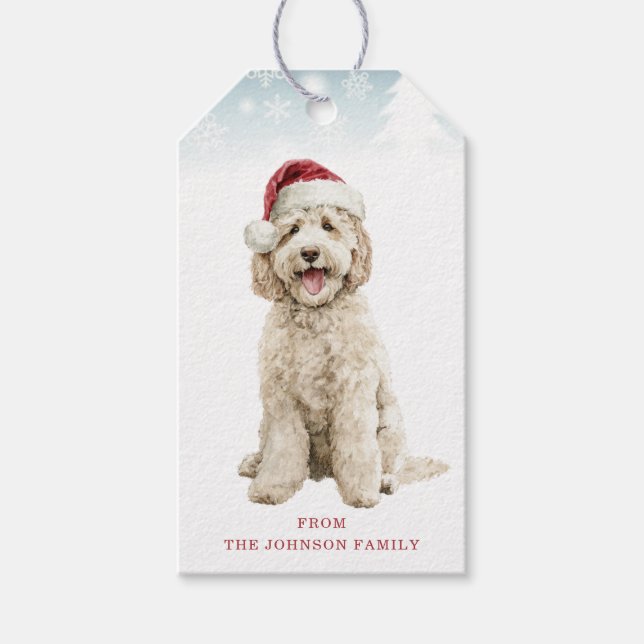 Christmas Labradoodle Gift Tags (Front)