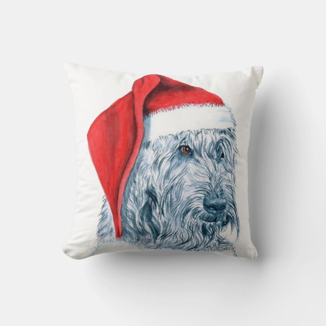 Christmas Labradoodle Throw Pillow (Front)